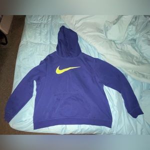 Nike Purple/Bluish with yellow neon swoosh. Size XXL.